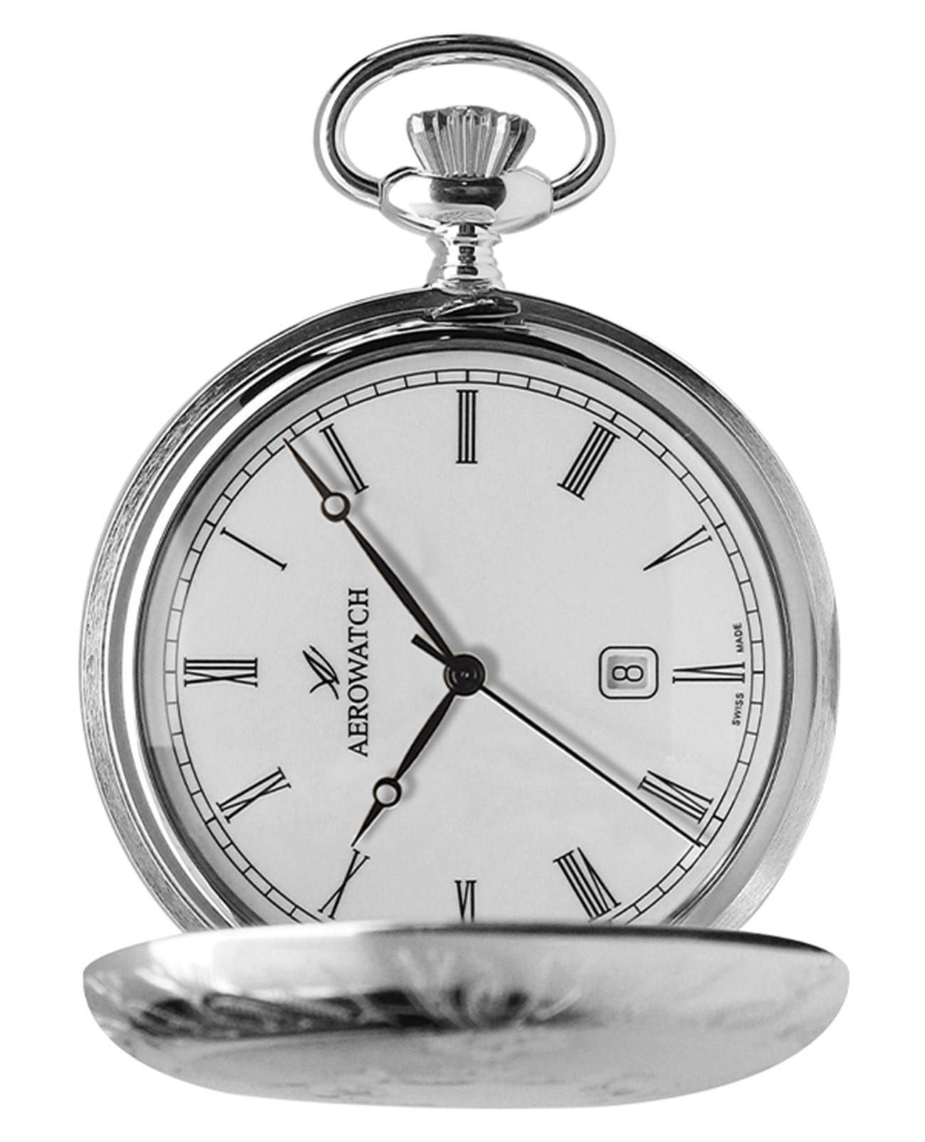 Aerowatch Aerowatch Pocket Savonnettes 42796 PD02  42796 PD02 кварцевые мужские часы белый циферблат, браслет не выбрано — вид спереди